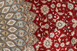 14x14 Red and Ivory Turkish Silk Rug