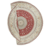 14x14 Red and Ivory Turkish Silk Rug