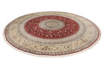 14x14 Red and Ivory Turkish Silk Rug