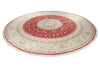 14x14 Red and Ivory Turkish Silk Rug