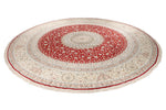 14x14 Red and Ivory Turkish Silk Rug