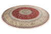 14x14 Red and Ivory Turkish Silk Rug