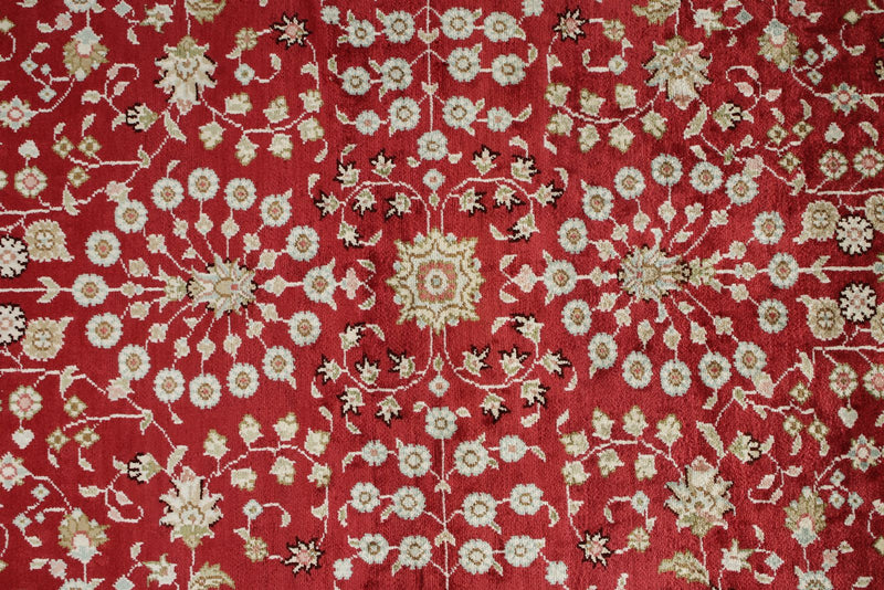 3x5 Red and Ivory Turkish Silk Rug