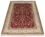 3x5 Red and Ivory Turkish Silk Rug