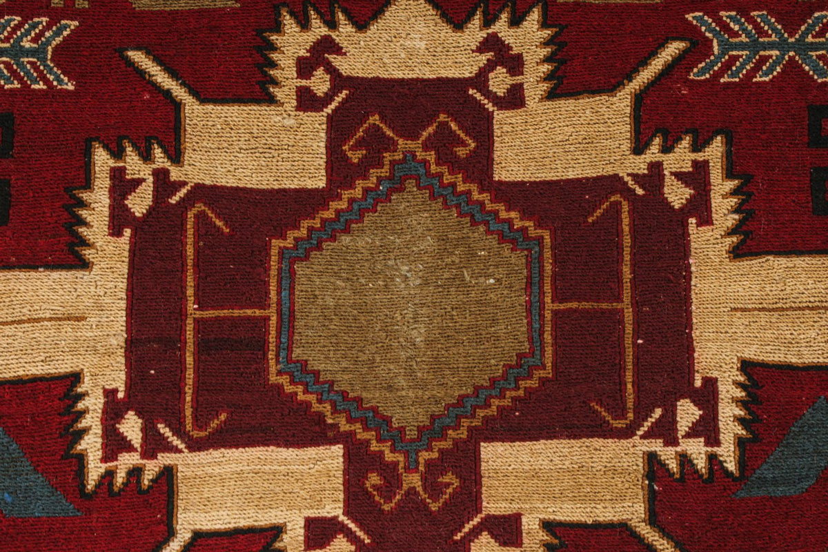4x6 Red and Multicolor Turkish Tribal Rug