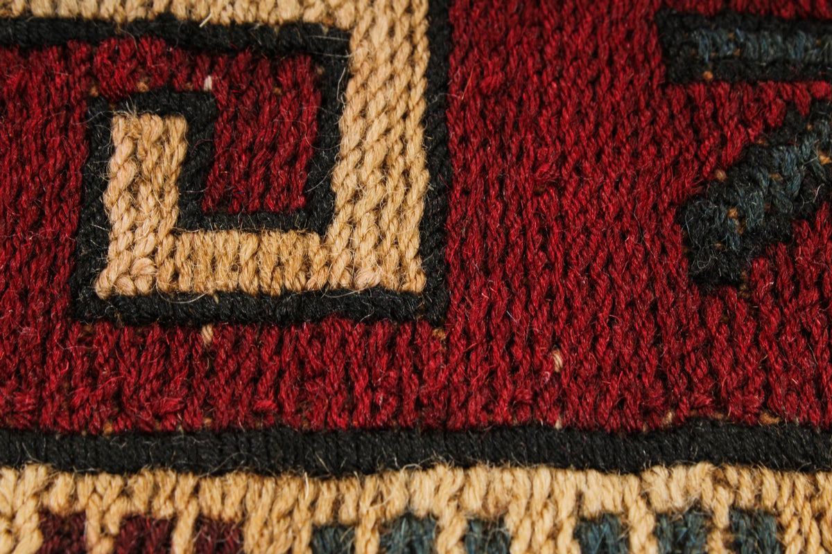4x6 Red and Multicolor Turkish Tribal Rug