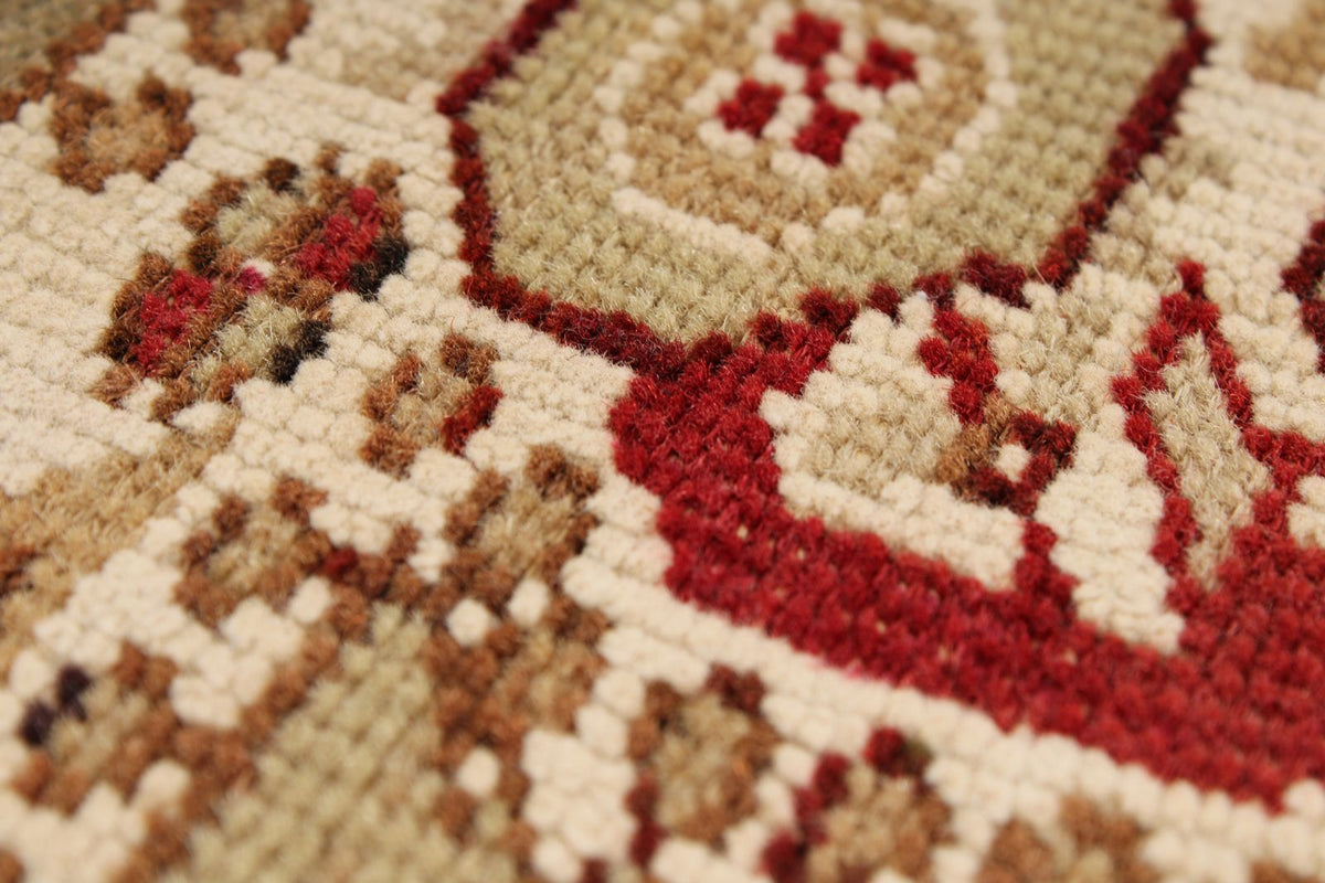 4x6 Red and Ivory Turkish Tribal Rug