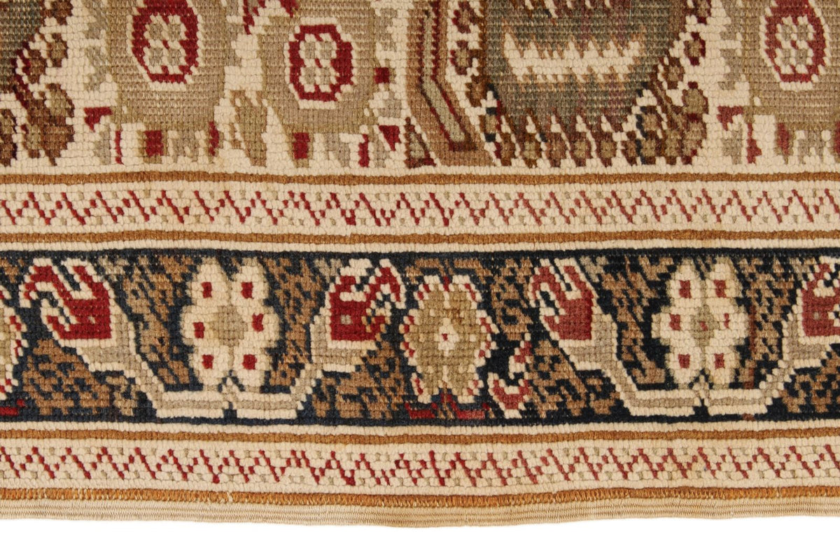4x6 Red and Ivory Turkish Tribal Rug