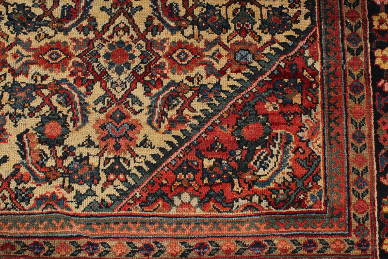 8x11 Ivory and Navy Turkish Oushak Rug