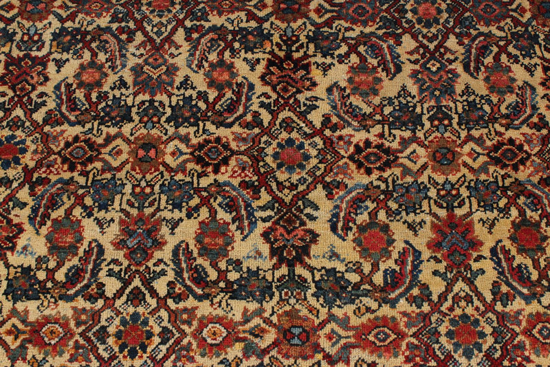 8x11 Ivory and Navy Turkish Oushak Rug