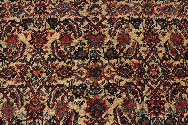 8x11 Ivory and Navy Turkish Oushak Rug