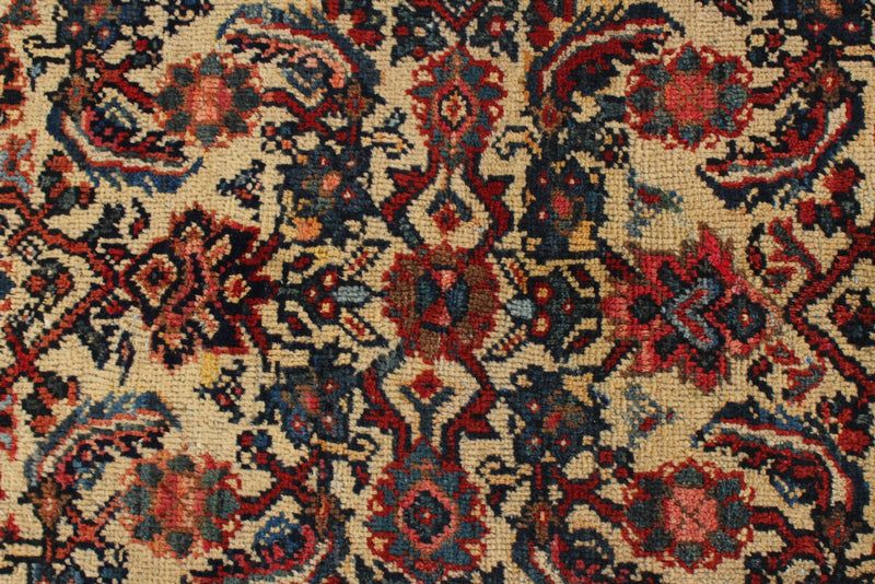 8x11 Ivory and Navy Turkish Oushak Rug