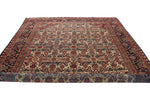 8x11 Ivory and Navy Turkish Oushak Rug