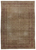 10x14 Gray and Burgundy Persian Traditional Rug