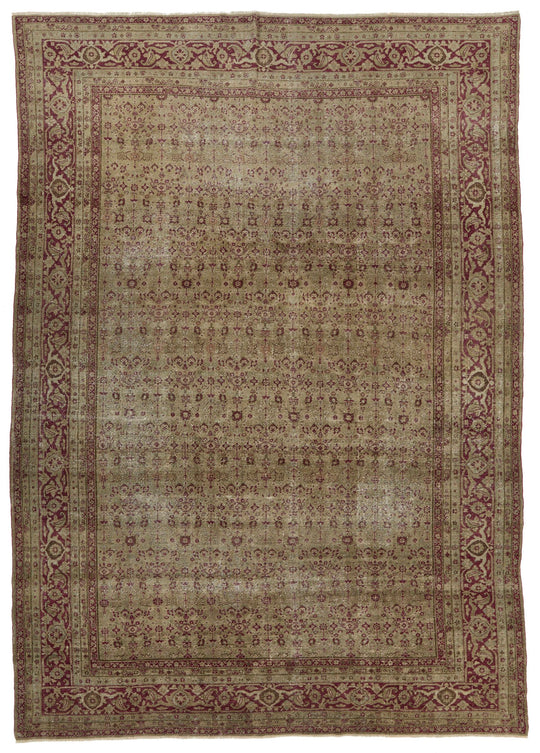 10x14 Gray and Burgundy Persian Traditional Rug