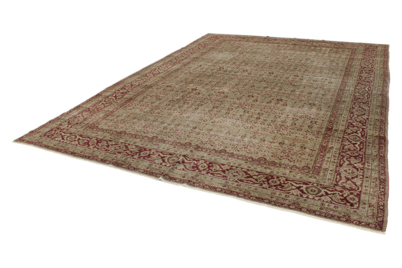 10x14 Gray and Burgundy Persian Traditional Rug