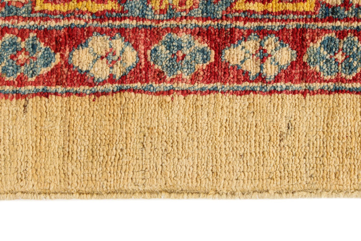 6x9 Gold and Blue Kazak Tribal Rug