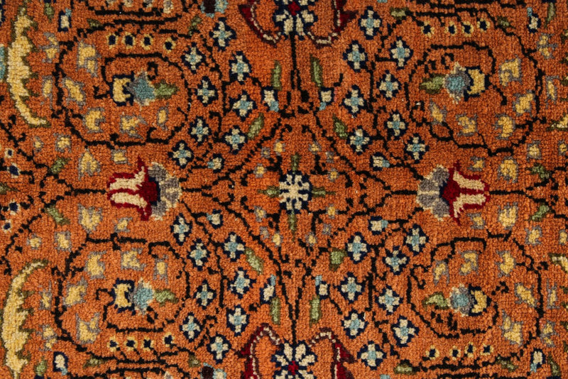 6x10 Brown and Ivory Turkish Tribal Rug