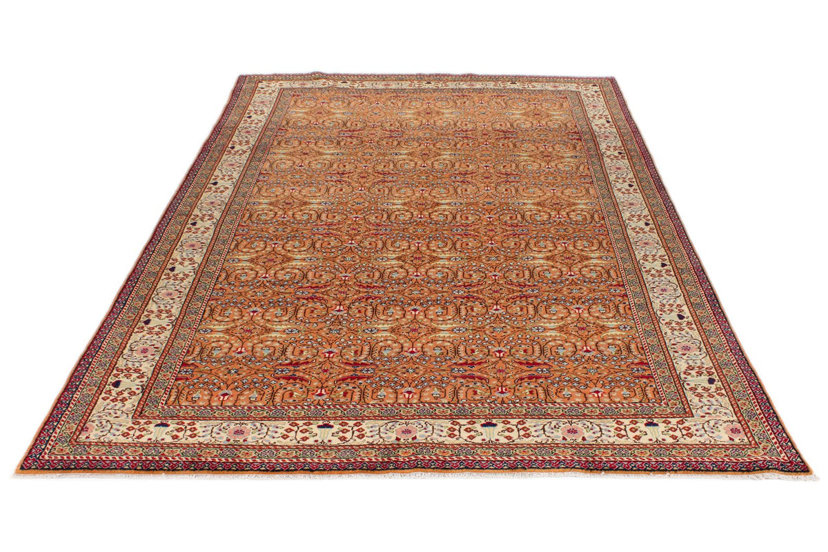 6x10 Brown and Ivory Turkish Tribal Rug