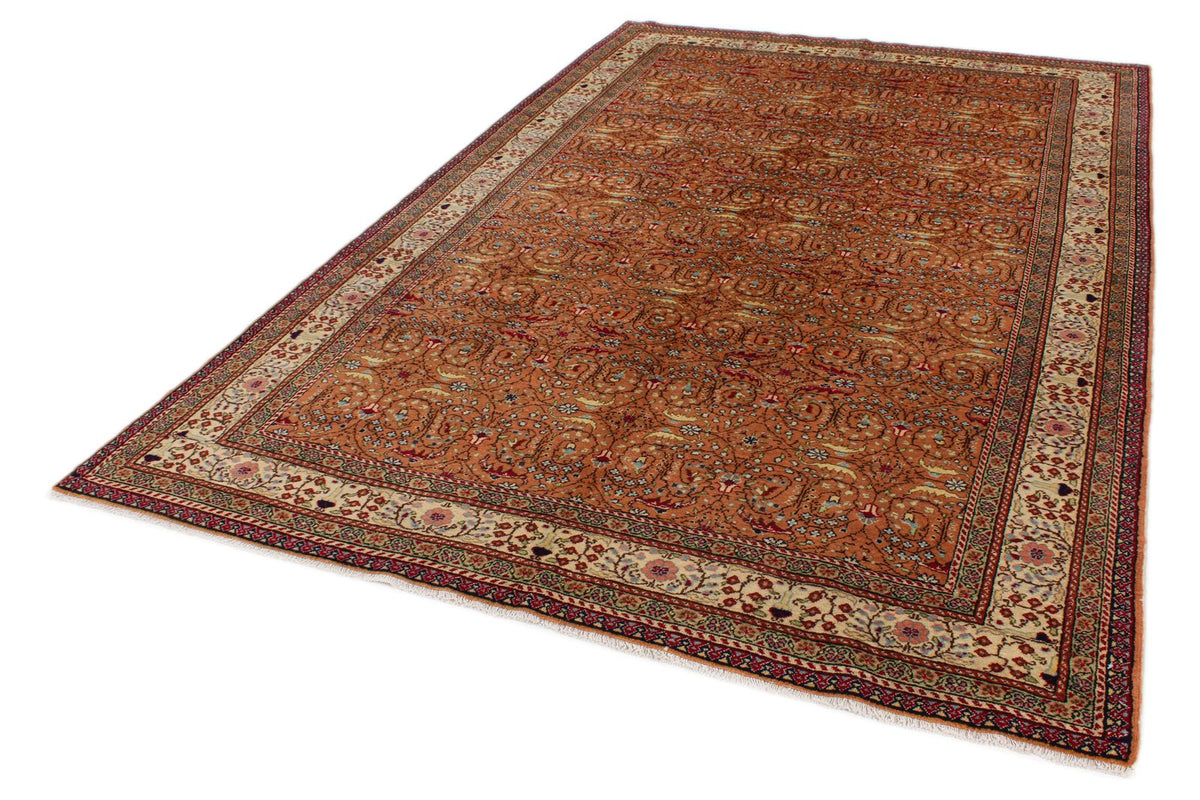6x10 Brown and Ivory Turkish Tribal Rug