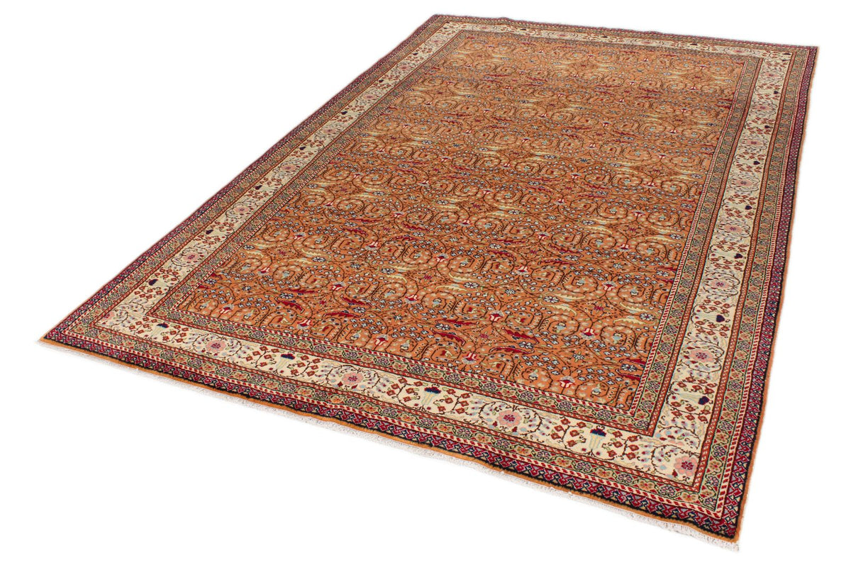 6x10 Brown and Ivory Turkish Tribal Rug