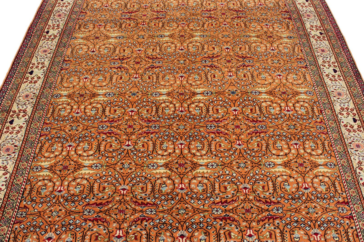 6x10 Brown and Ivory Turkish Tribal Rug