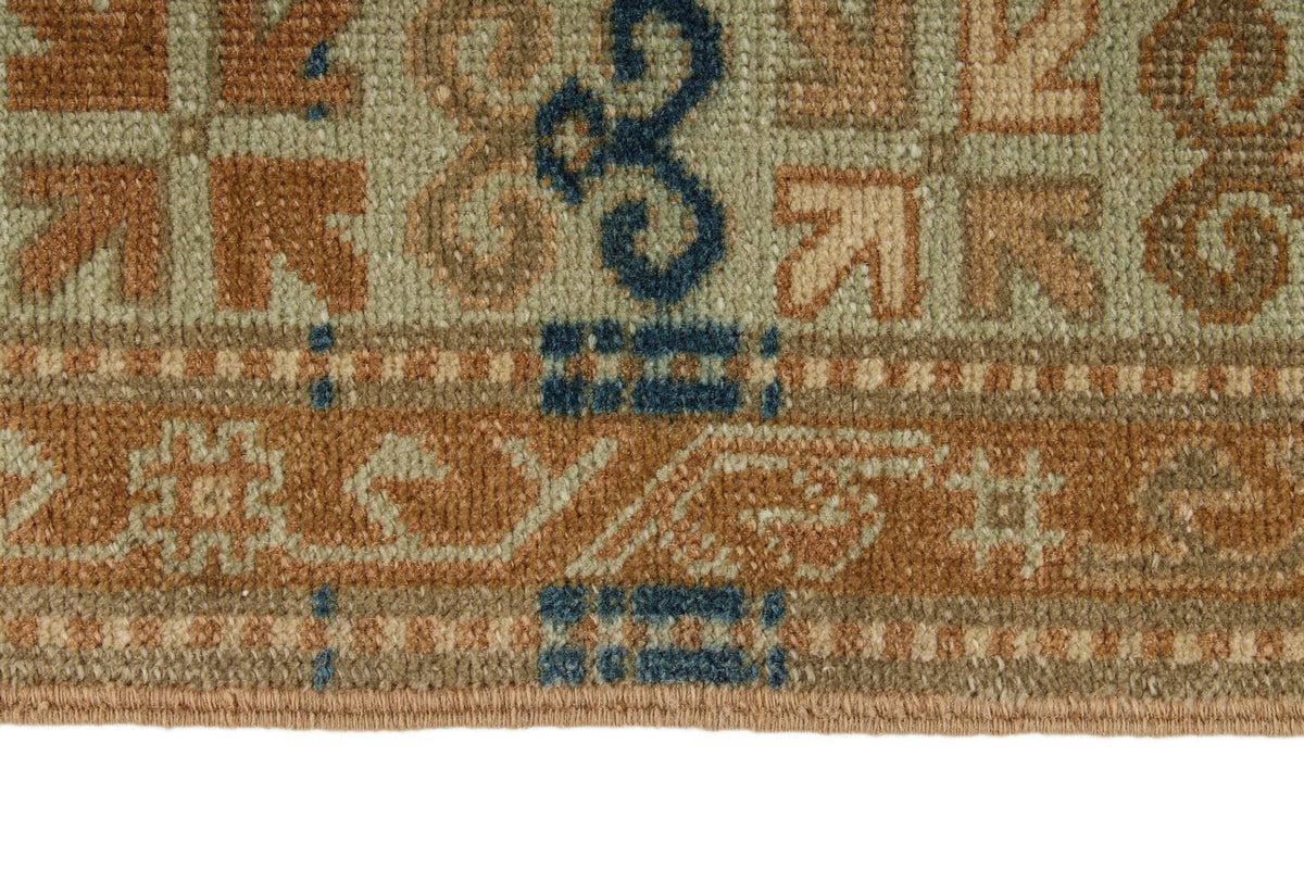 6x8 Brown and Blue Turkish Tribal Rug