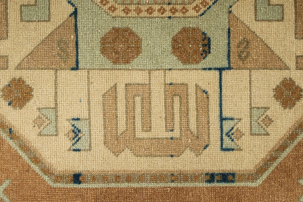 6x8 Brown and Blue Turkish Tribal Rug