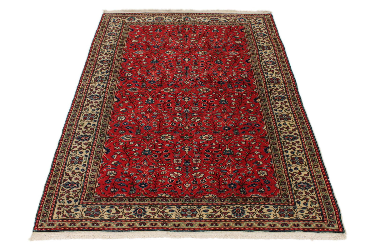 5x7 Red and Ivory Turkish Traditional Rug