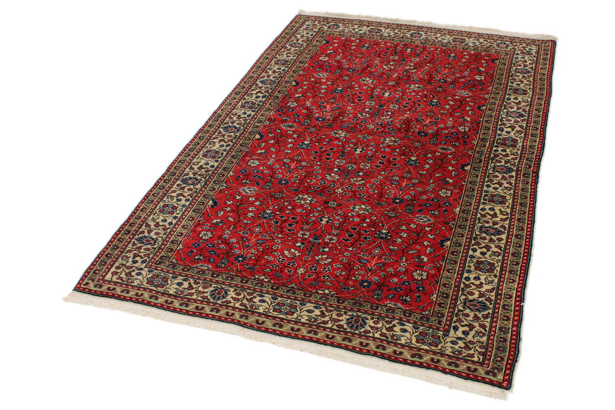 5x7 Red and Ivory Turkish Traditional Rug