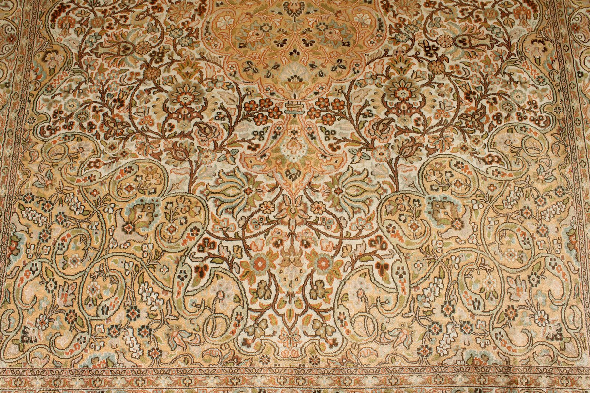 6x9 Ivory and Ivory Turkish Traditional Rug