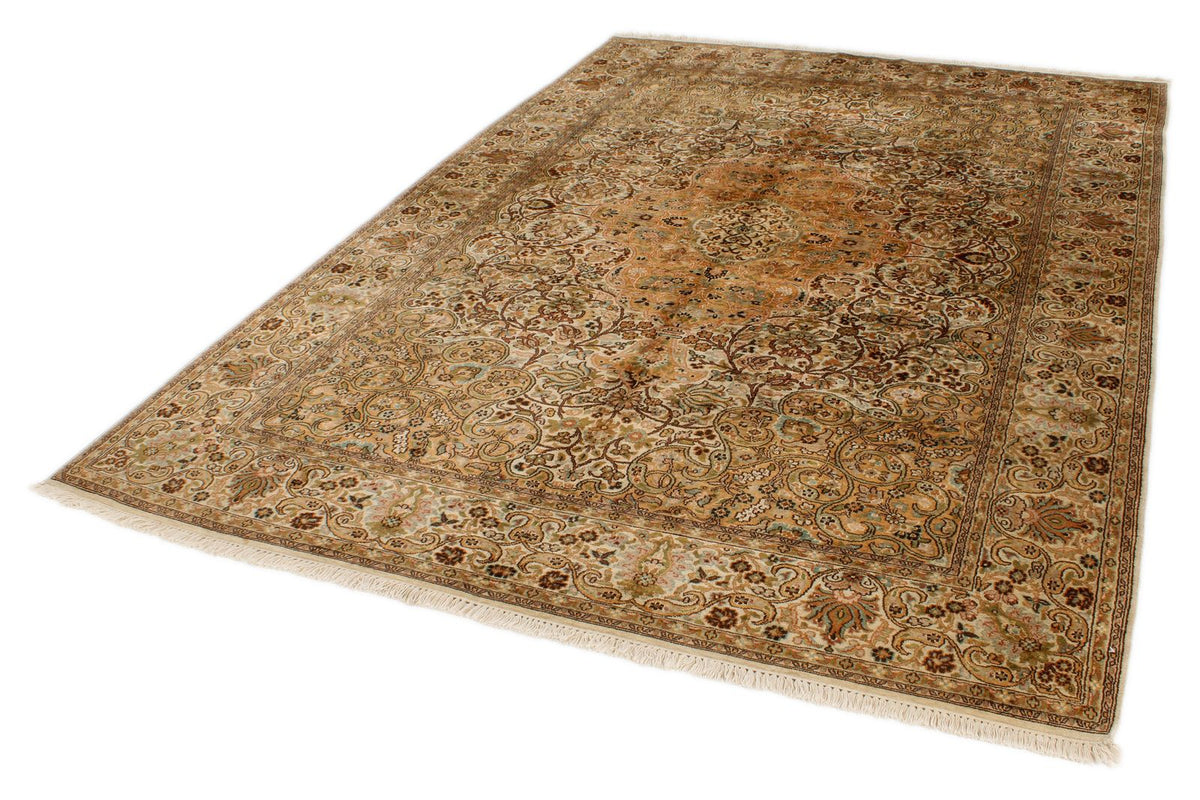 6x9 Ivory and Ivory Turkish Traditional Rug