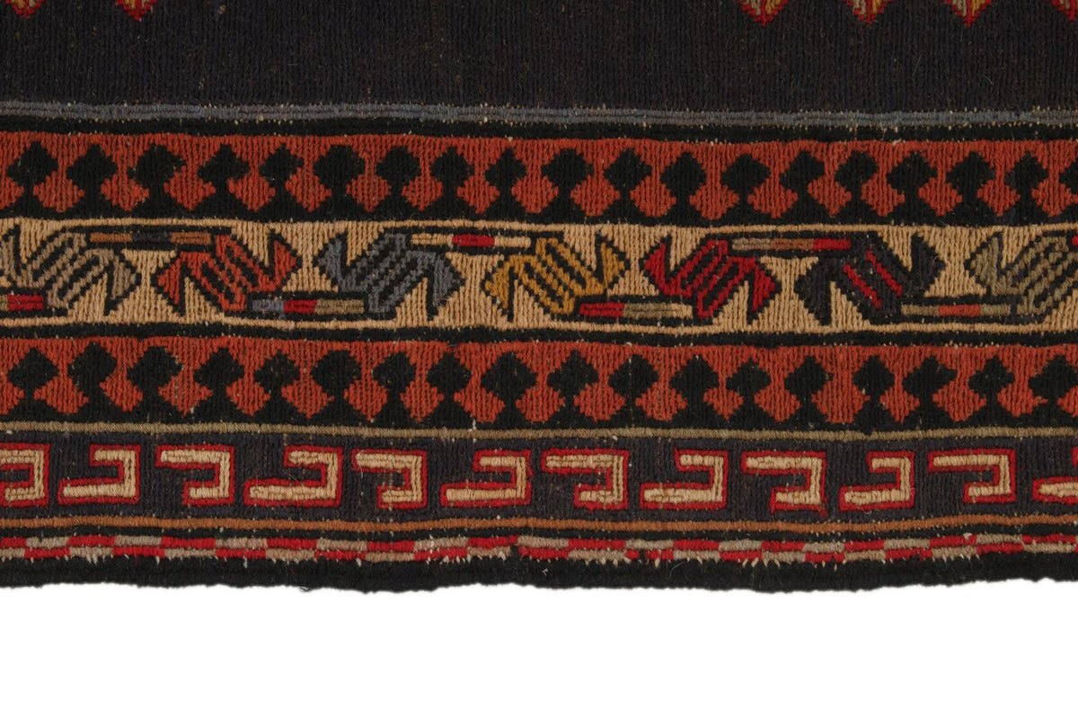 5x8 Red and Black Turkish Patchwork Rug