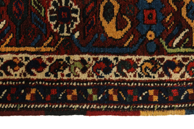 5x8 Navy and Red Turkish Tribal Rug