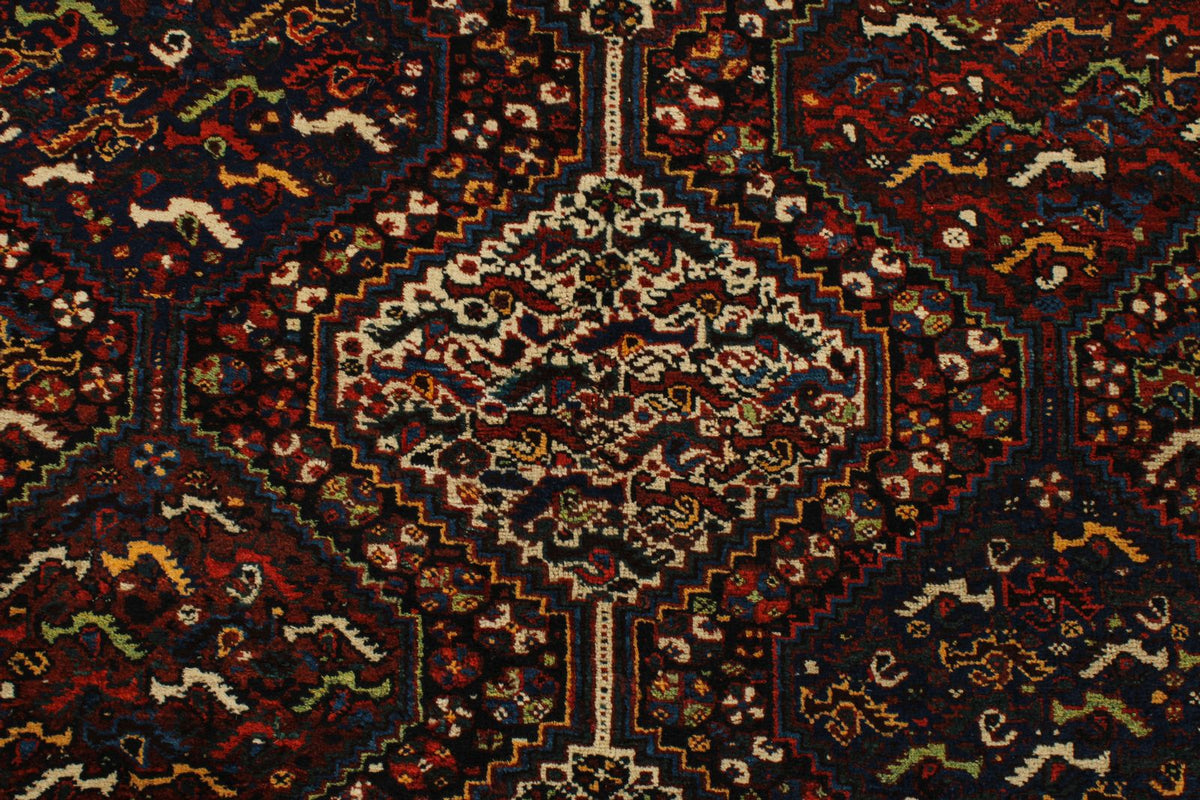5x8 Navy and Red Turkish Tribal Rug