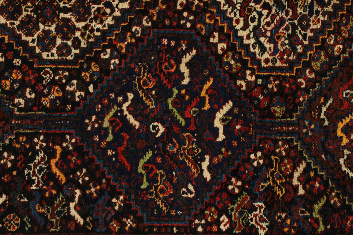 5x8 Navy and Red Turkish Tribal Rug