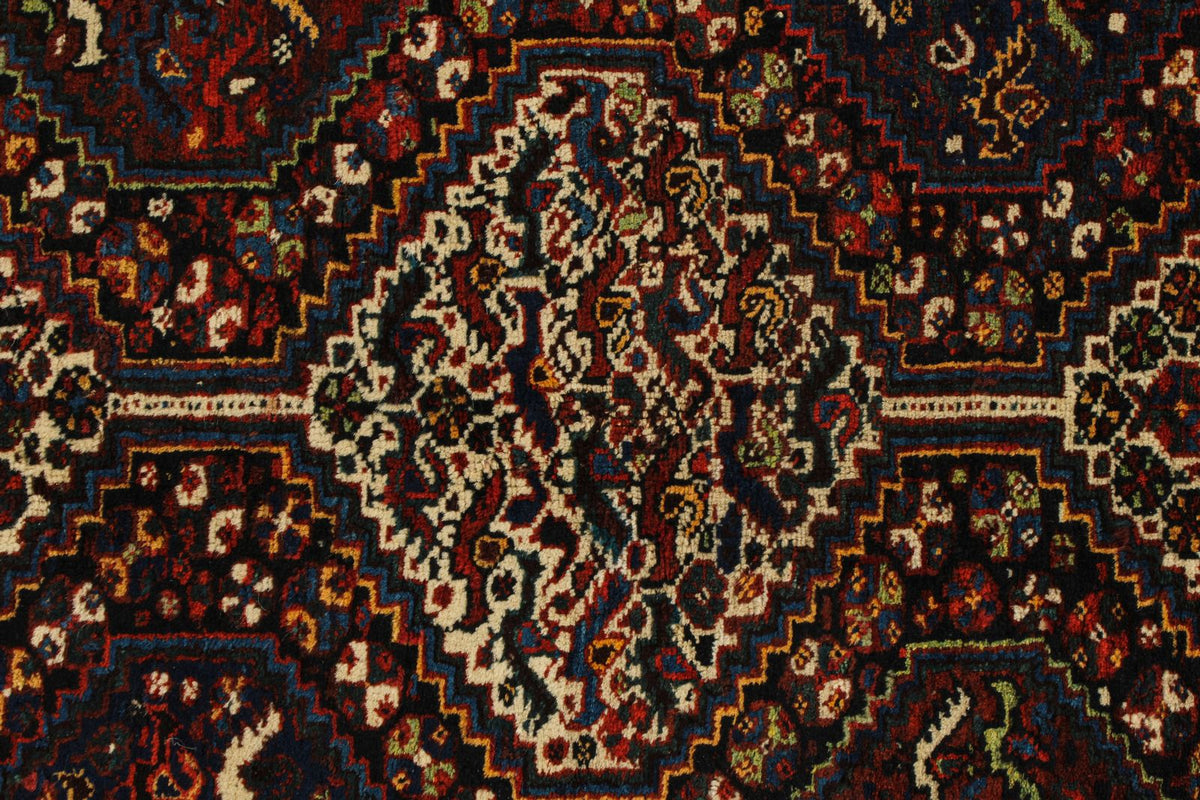 5x8 Navy and Red Turkish Tribal Rug