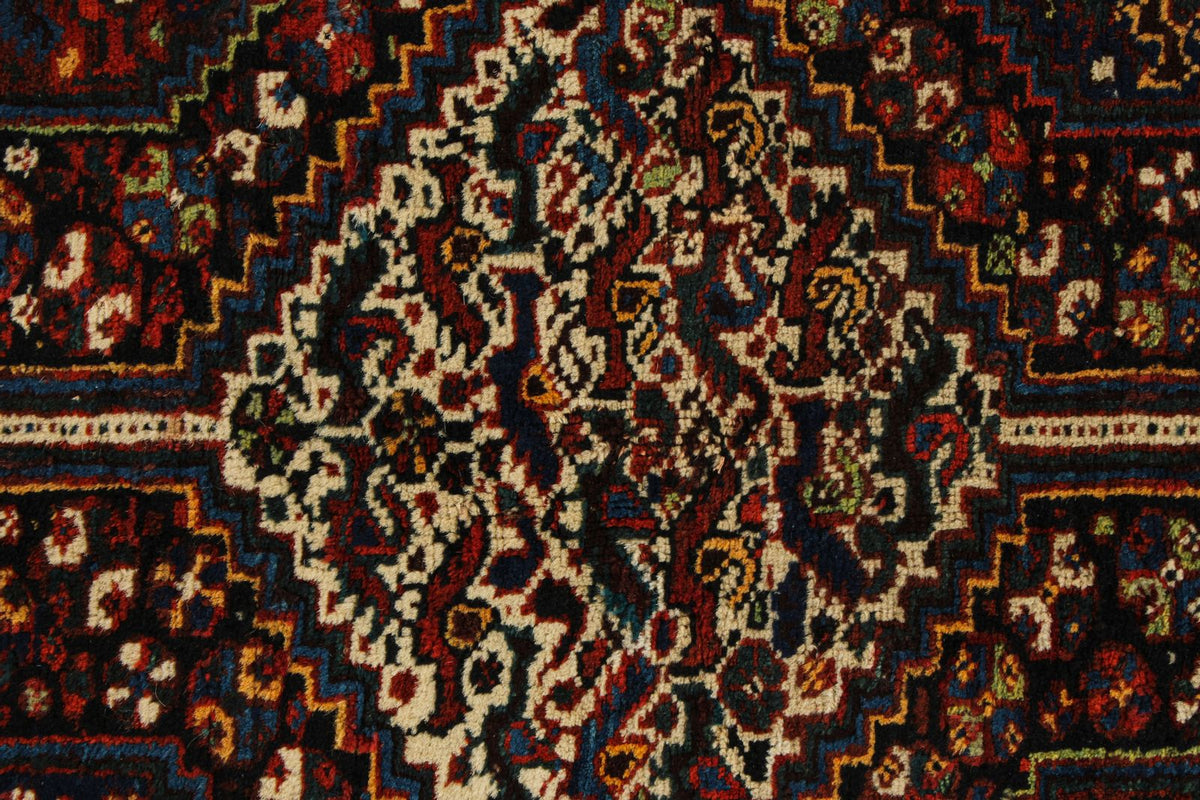 5x8 Navy and Red Turkish Tribal Rug