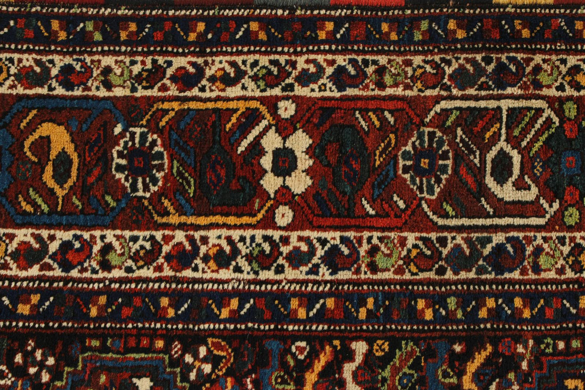 5x8 Navy and Red Turkish Tribal Rug