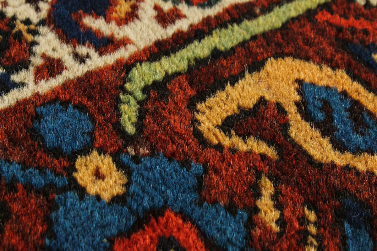 5x8 Navy and Red Turkish Tribal Rug