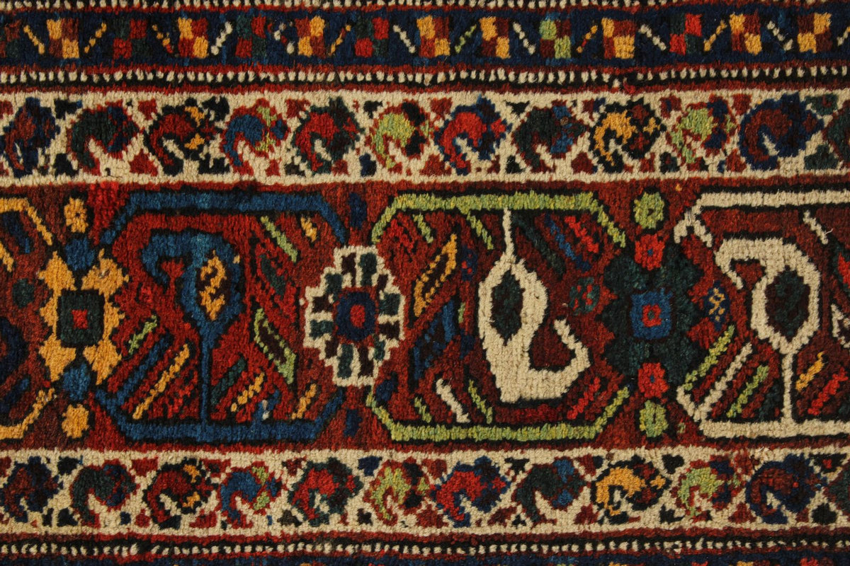 5x8 Navy and Red Turkish Tribal Rug