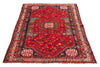 4x5 Red and Ivory Turkish Tribal Rug