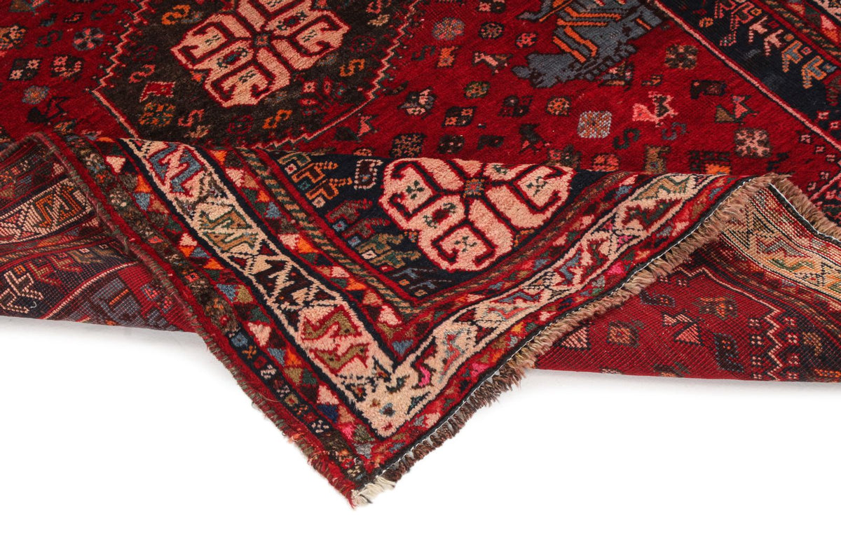 4x5 Red and Ivory Turkish Tribal Rug