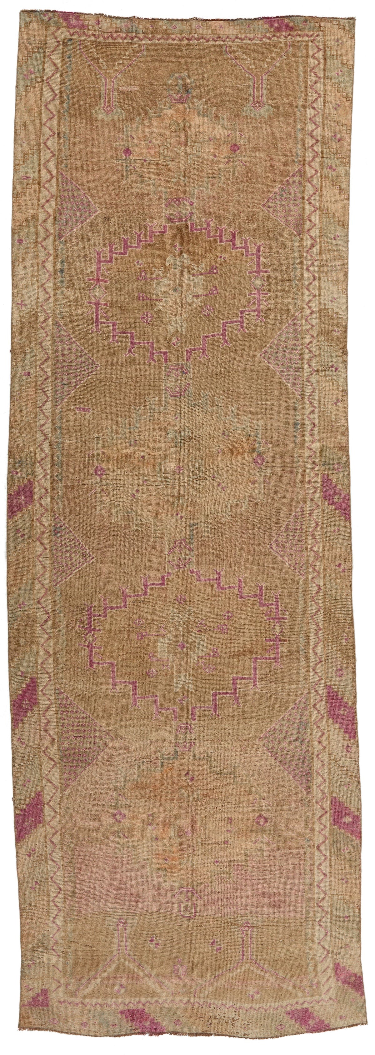 5x15 Blue and Ivory Turkish Tribal Runner