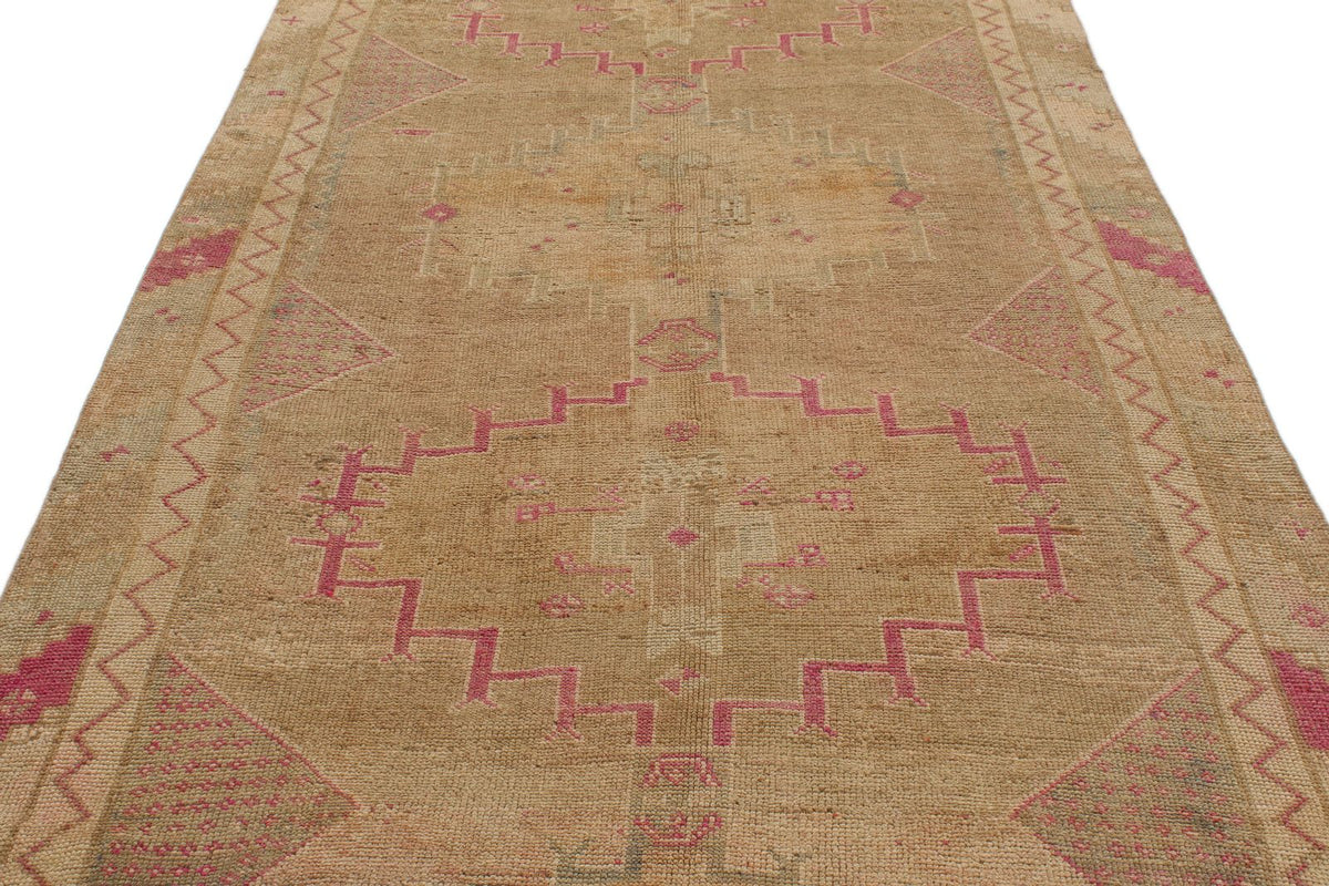 5x15 Blue and Ivory Turkish Tribal Runner
