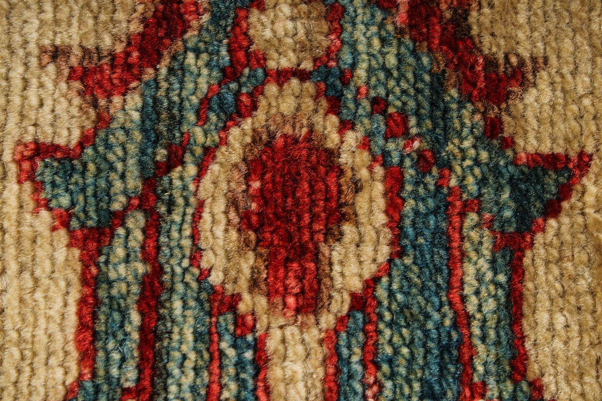 6x8 Red and Ivory Kazak Tribal Rug