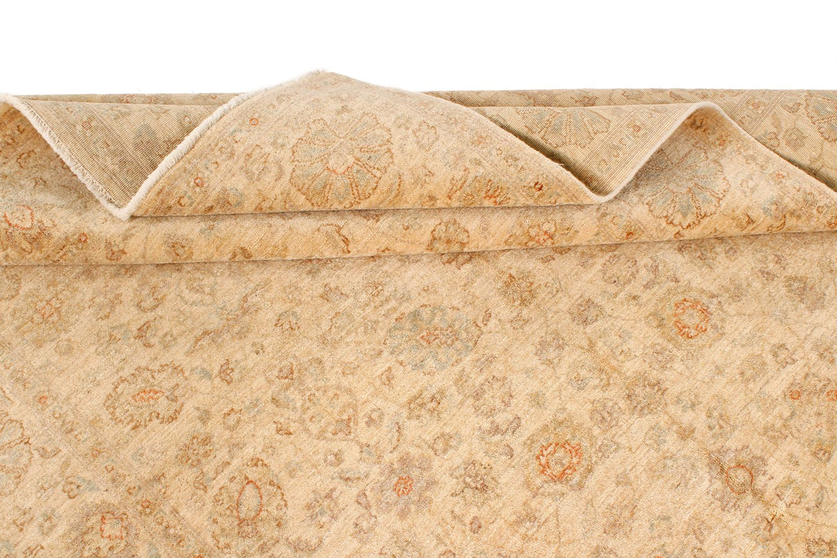 5x7 Beige and Beige Turkish Oushak Rug
