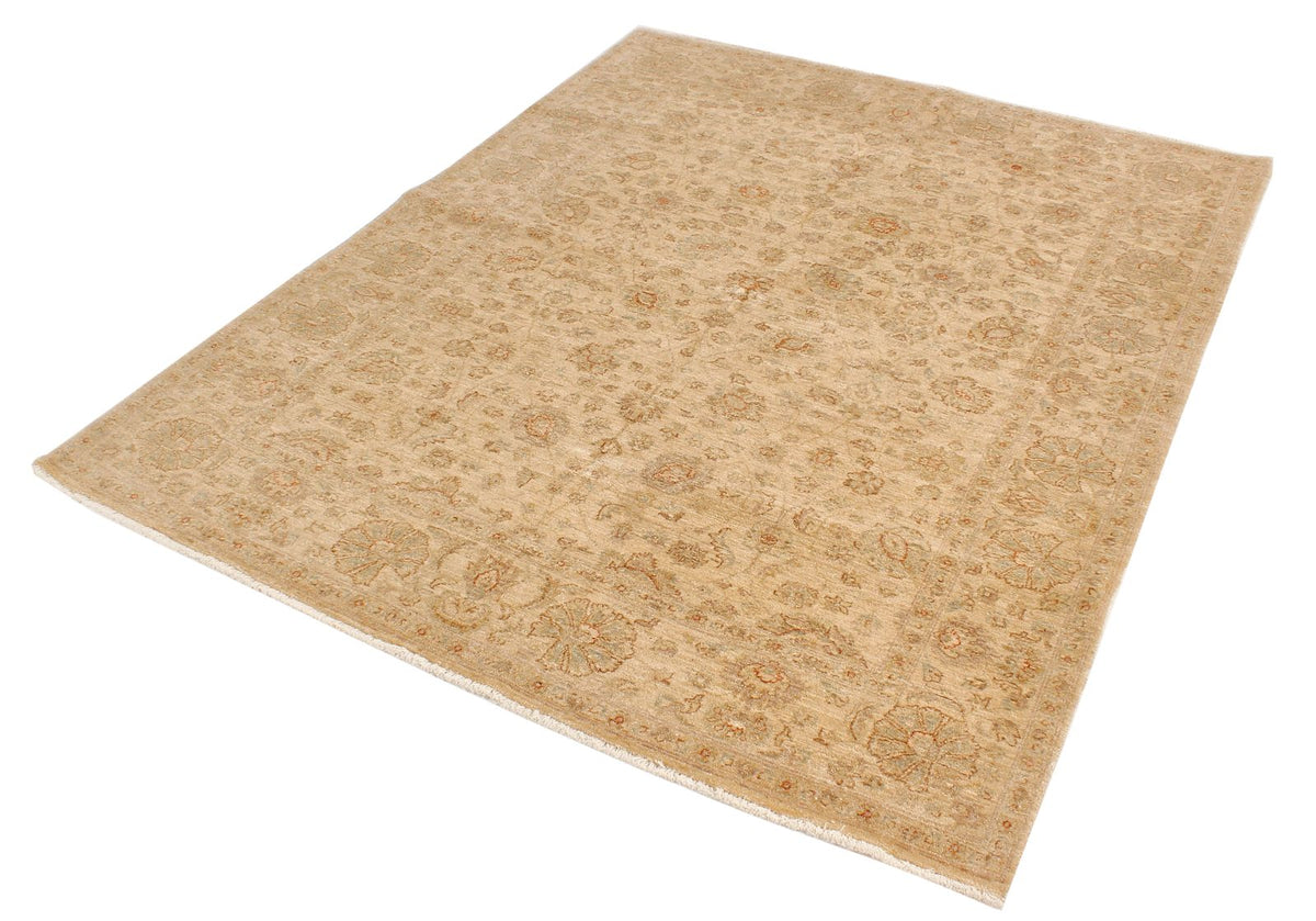 5x7 Beige and Beige Turkish Oushak Rug