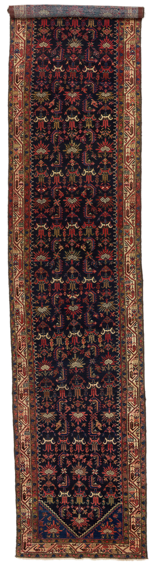 3x16 Navy and Ivory Persian Tribal Runner