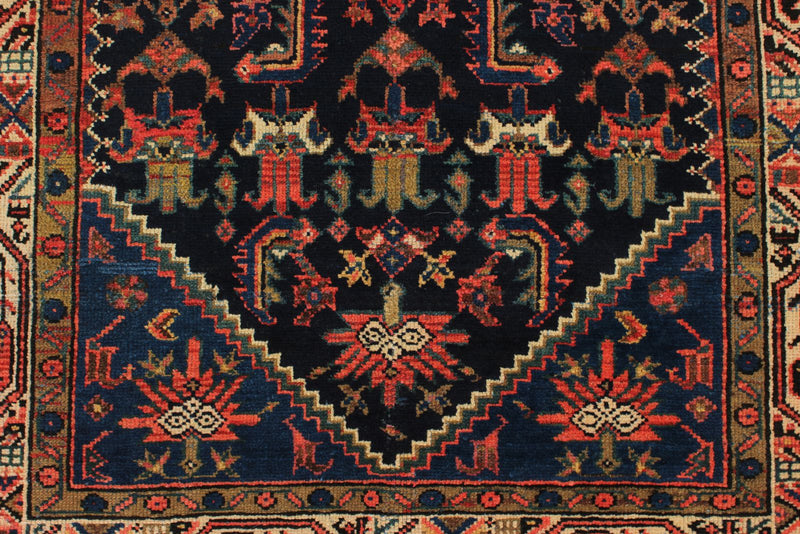 3x16 Navy and Ivory Persian Tribal Runner